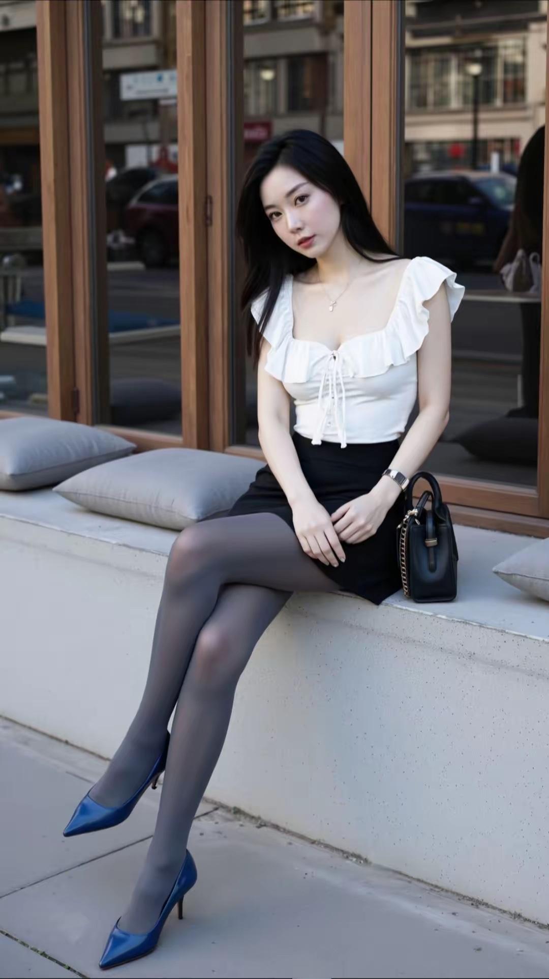 都市时尚女孩，优雅黑白配，街拍穿搭指南👠👗