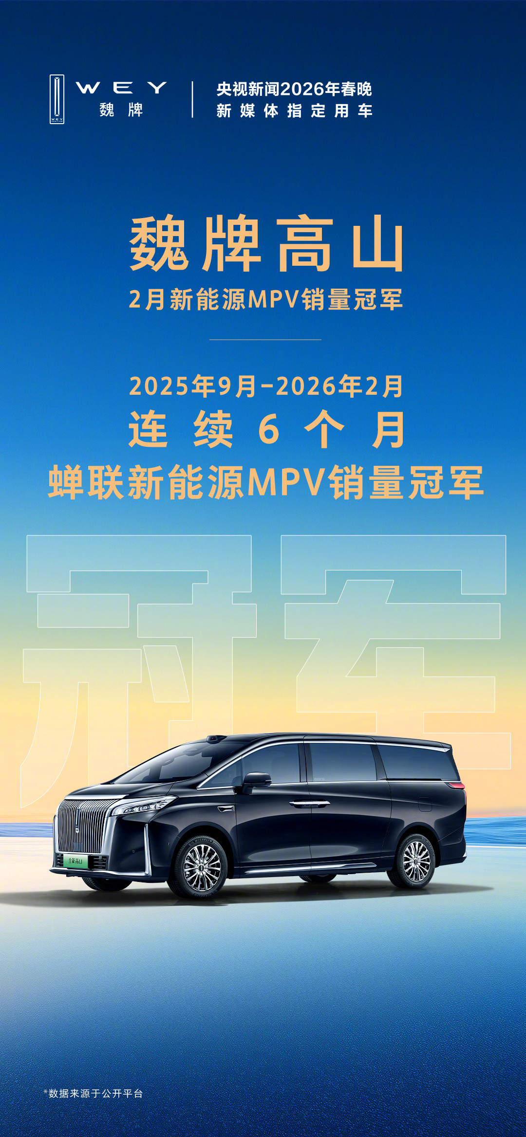 高端MPV市场的格局，正在被魏牌高山重新定义。刚刚出炉的成绩单显示，魏牌高山已经