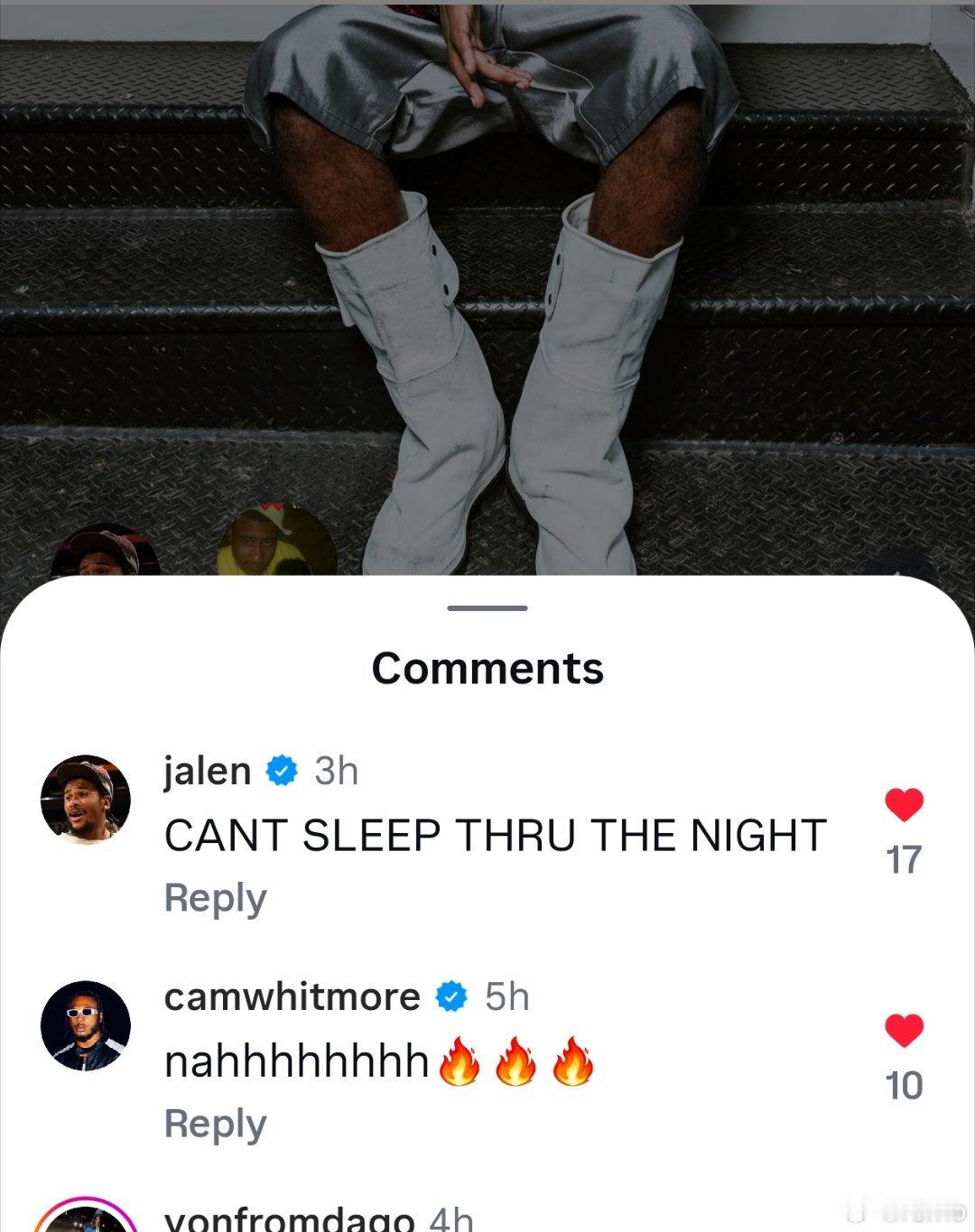 伊森的IG新帖的评论区👀杰伦·格林："彻夜难眠"白魔："不是吧——"休斯顿火箭