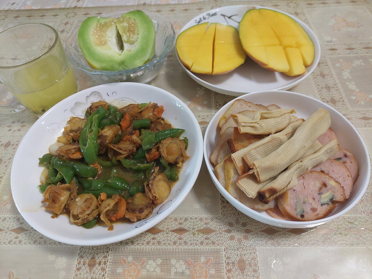 我的下午餐，G哥的晚餐，这个图片是他晚上刚刚吃的。我已经把比这量会少的饭菜