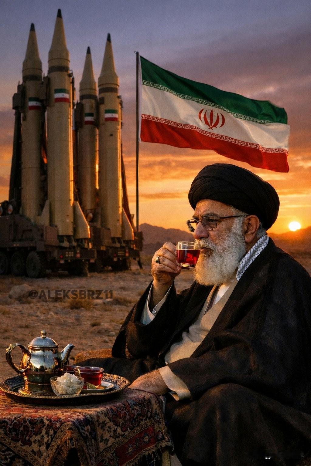 今天上午，哈梅内伊在与东阿塞拜疆人民会晤时表示：美国总统总说我们的军队是世界