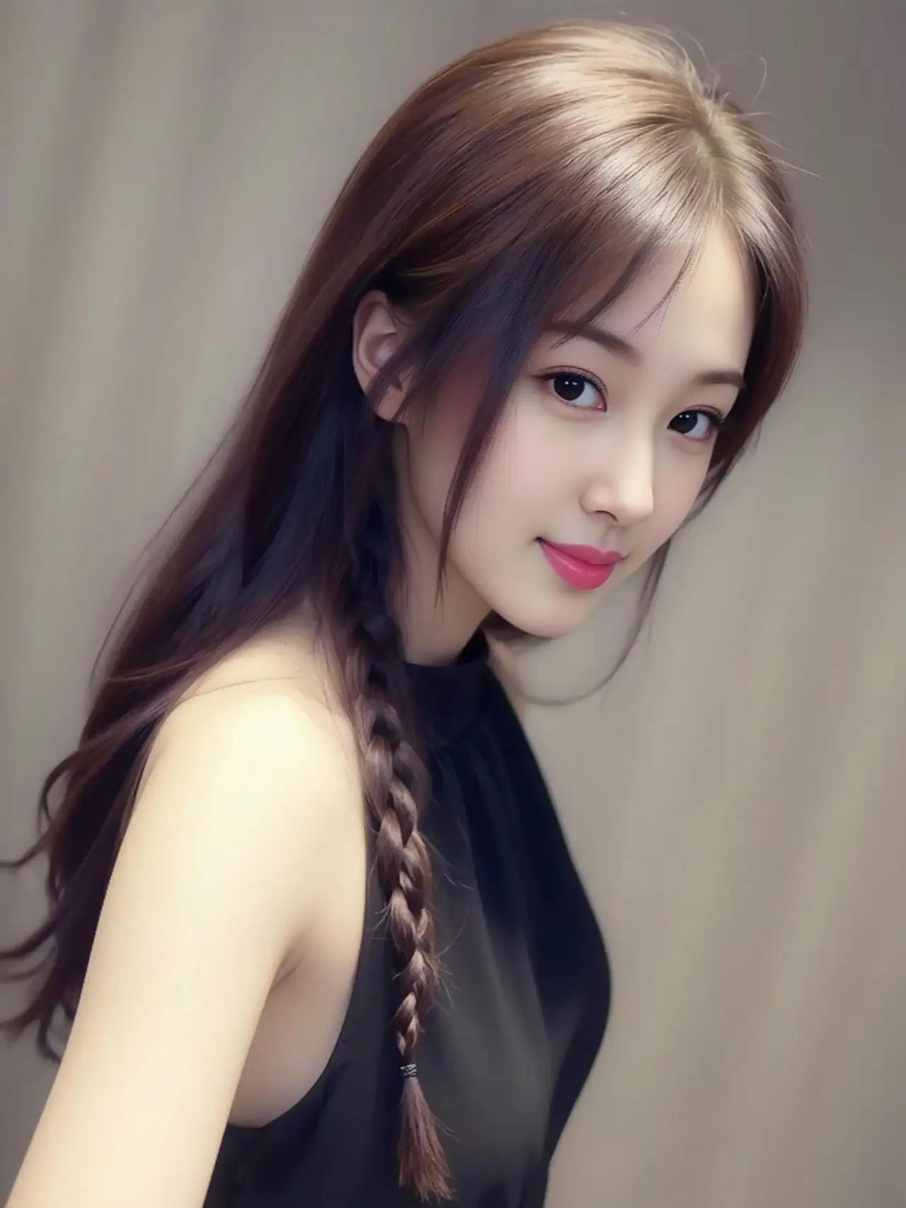 甜美少女风，粉色唇妆，编发造型，清新自然🌟❤️🌺