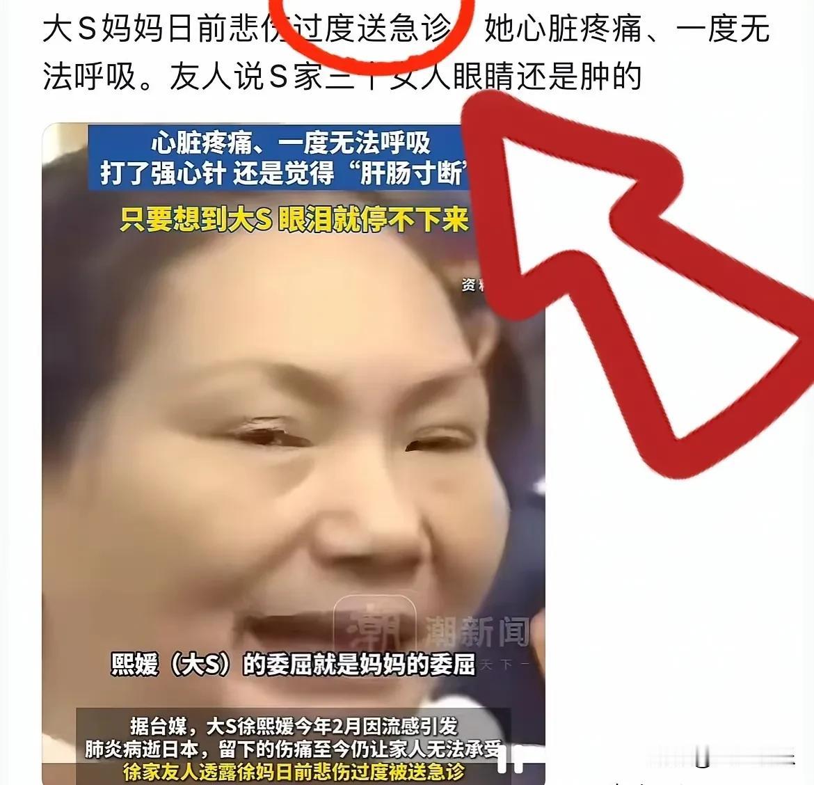 家人们出大事了！S妈这波悲伤过载直接触发心碎体验卡？台媒前线急报：老太太凌晨喜提