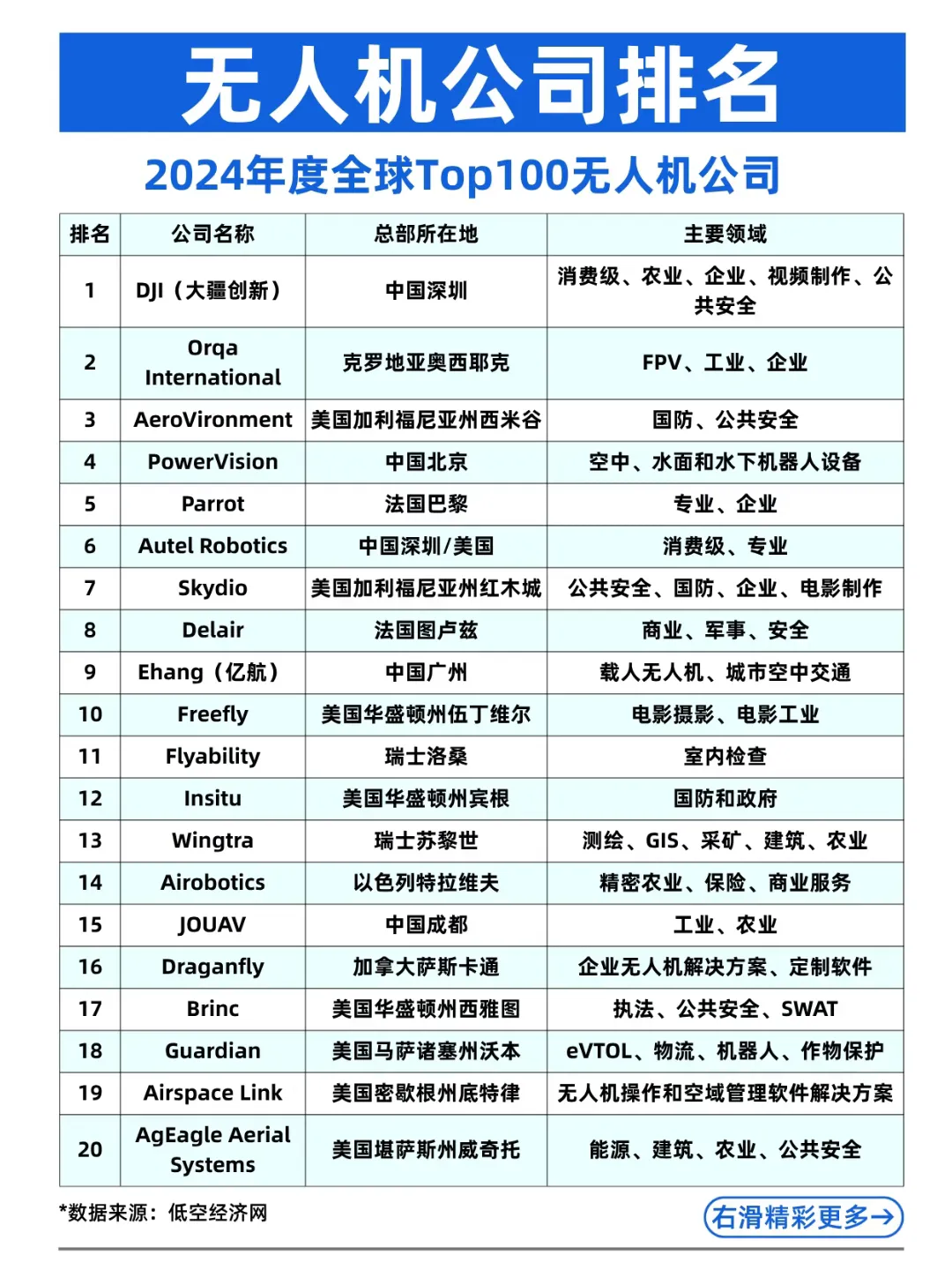 2025年全球无人机公司排行榜