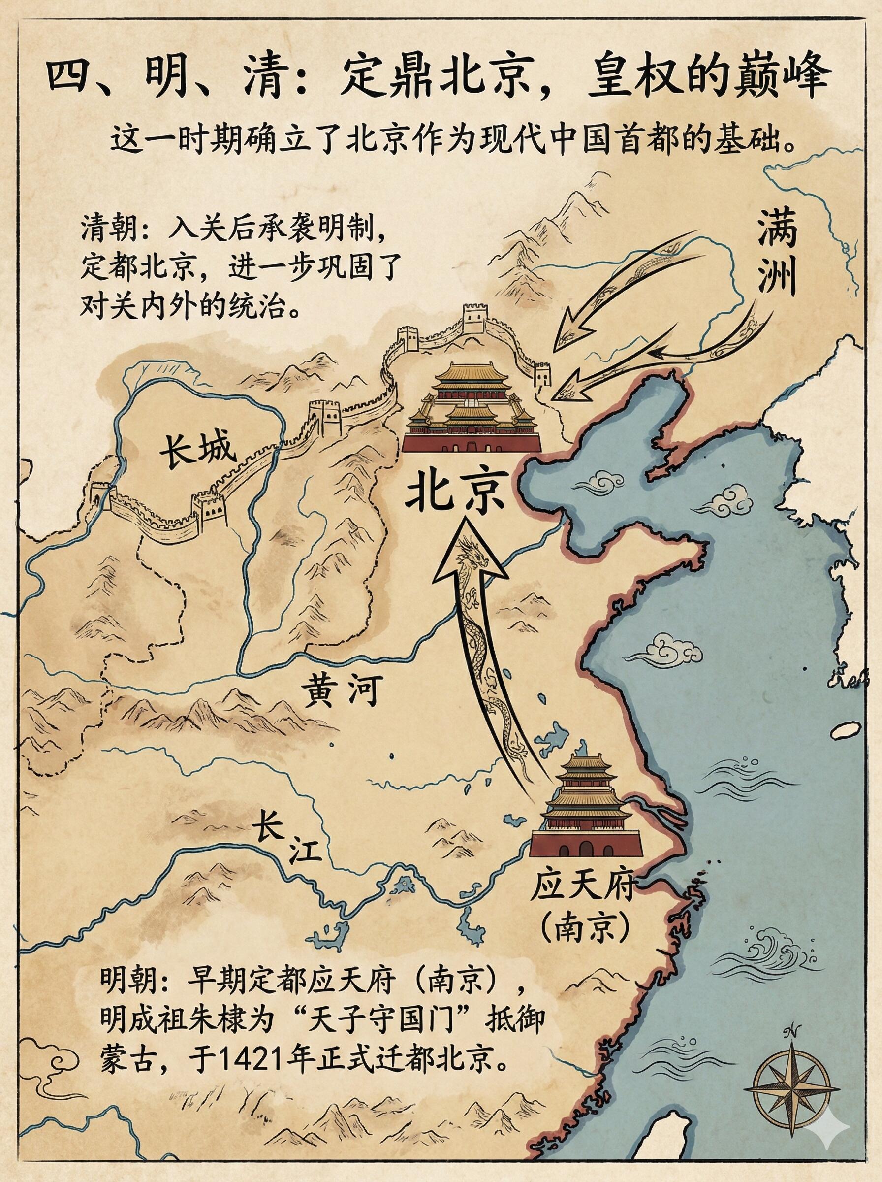 一组图看懂历史各个朝代都城变迁。