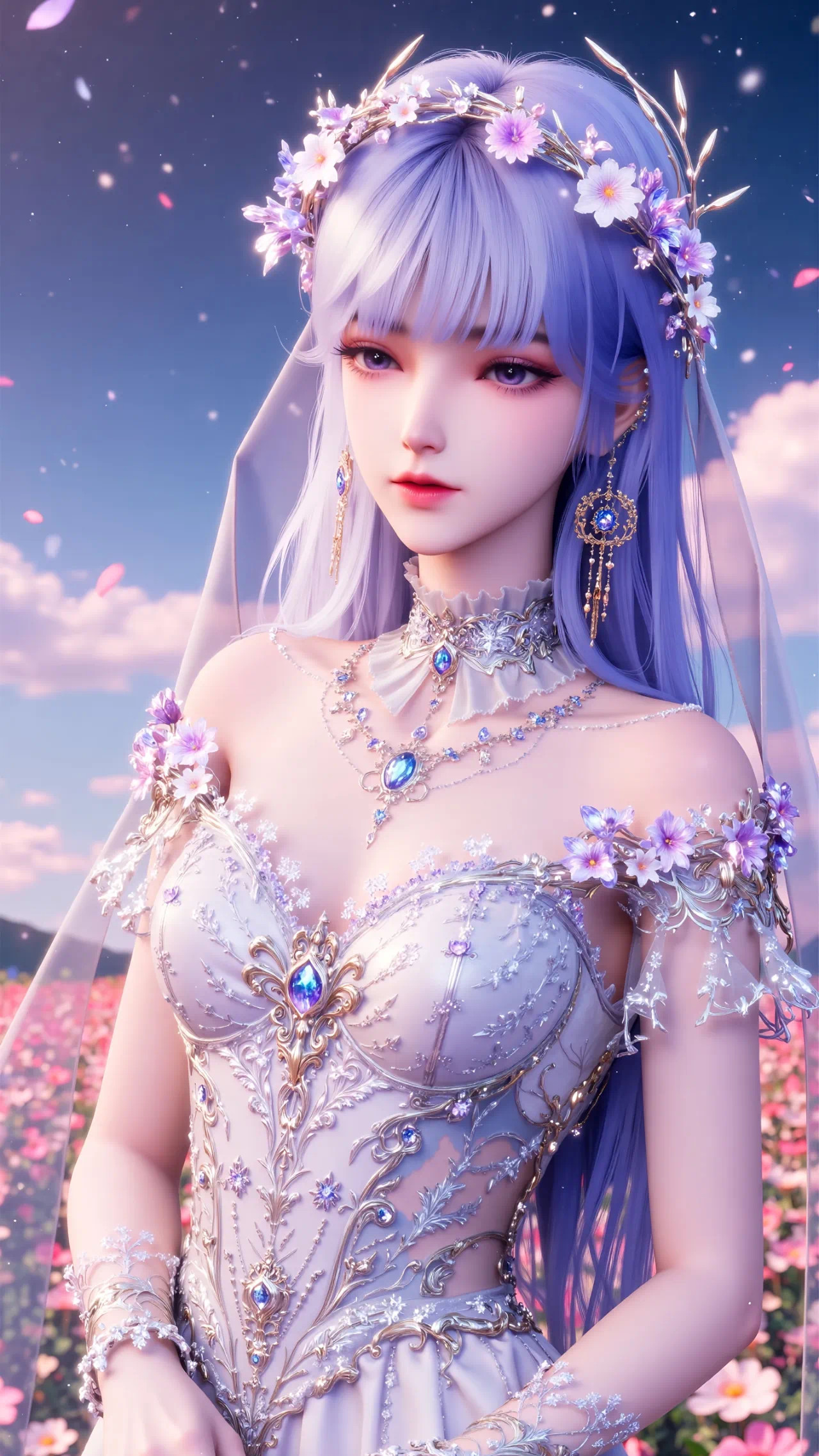 神印王座圣采儿【精致美图】穿上婚纱的采儿，更加迷人！国产动漫动漫星域