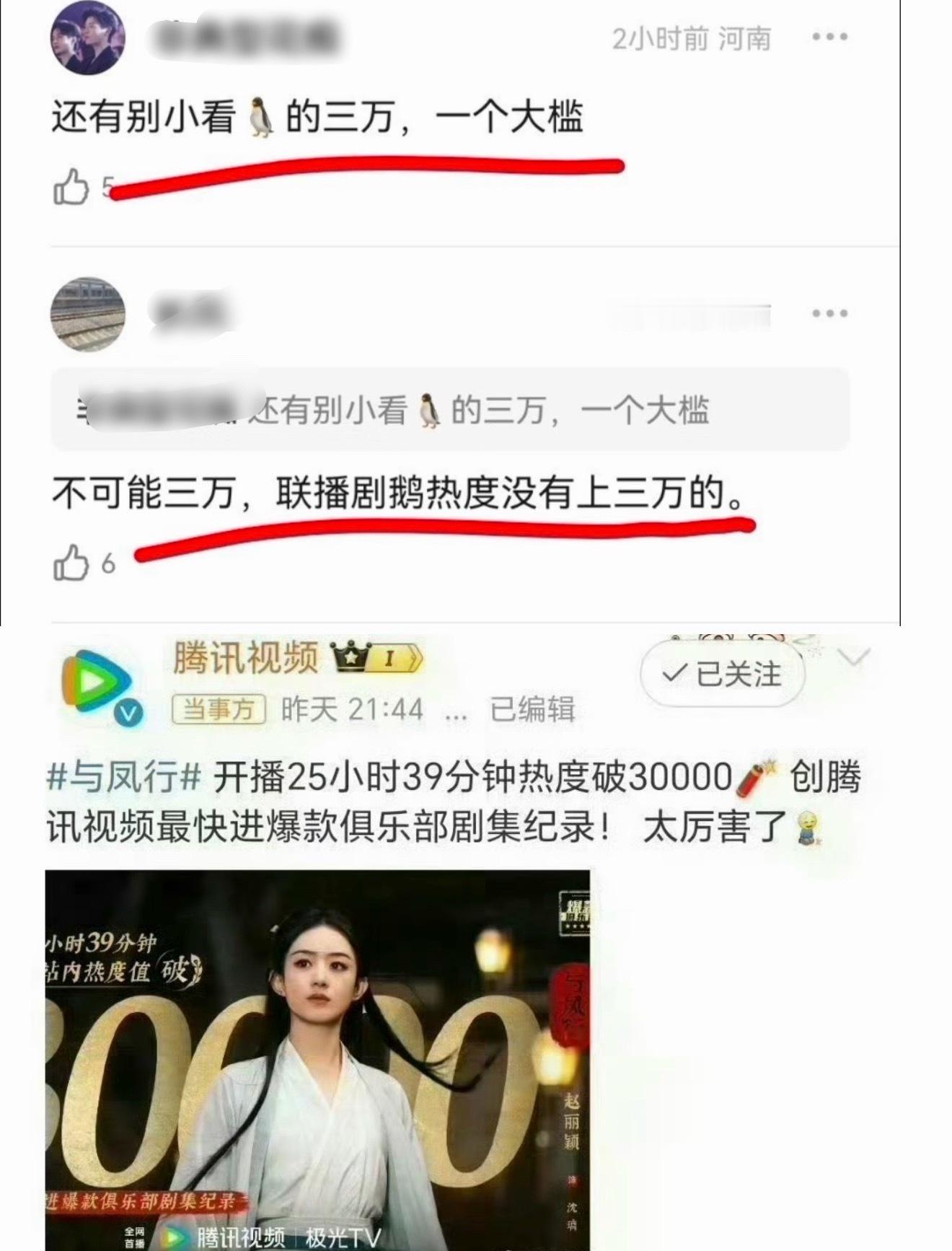 赵丽颖林更新楚乔传百指赵姐权威后知后觉，别人都说双平台没有破万剧，赵丽颖又给内娱