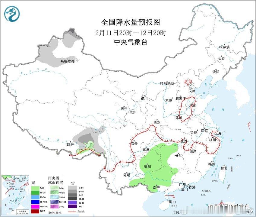 【雨雪】昨晚到今天长江中下游降水增强，安徽南部、浙江北部部分站点出现大雨，杭州就
