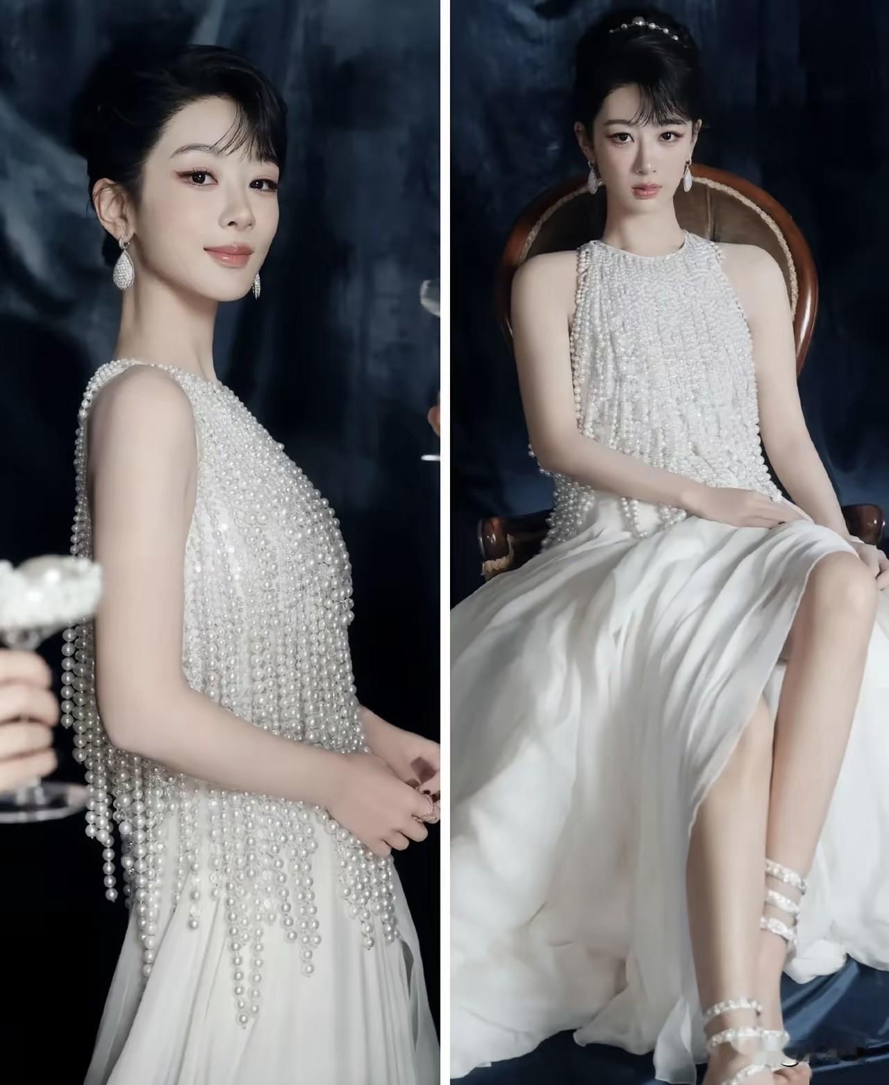 这是杨紫！不知道是瘦了还是怎么了掀起来一半的刘海让我感觉同时看到了好多明星