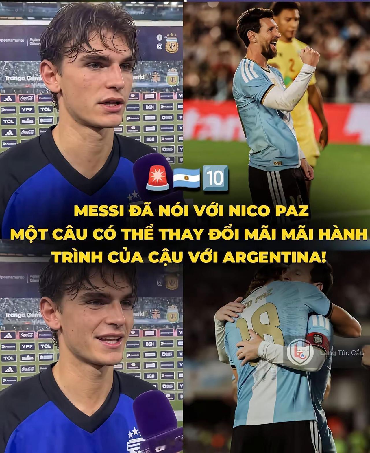 🚨🇦🇷🔟梅西对尼科·帕斯说的一句话，或许会永远改变他为阿根廷效力的历程