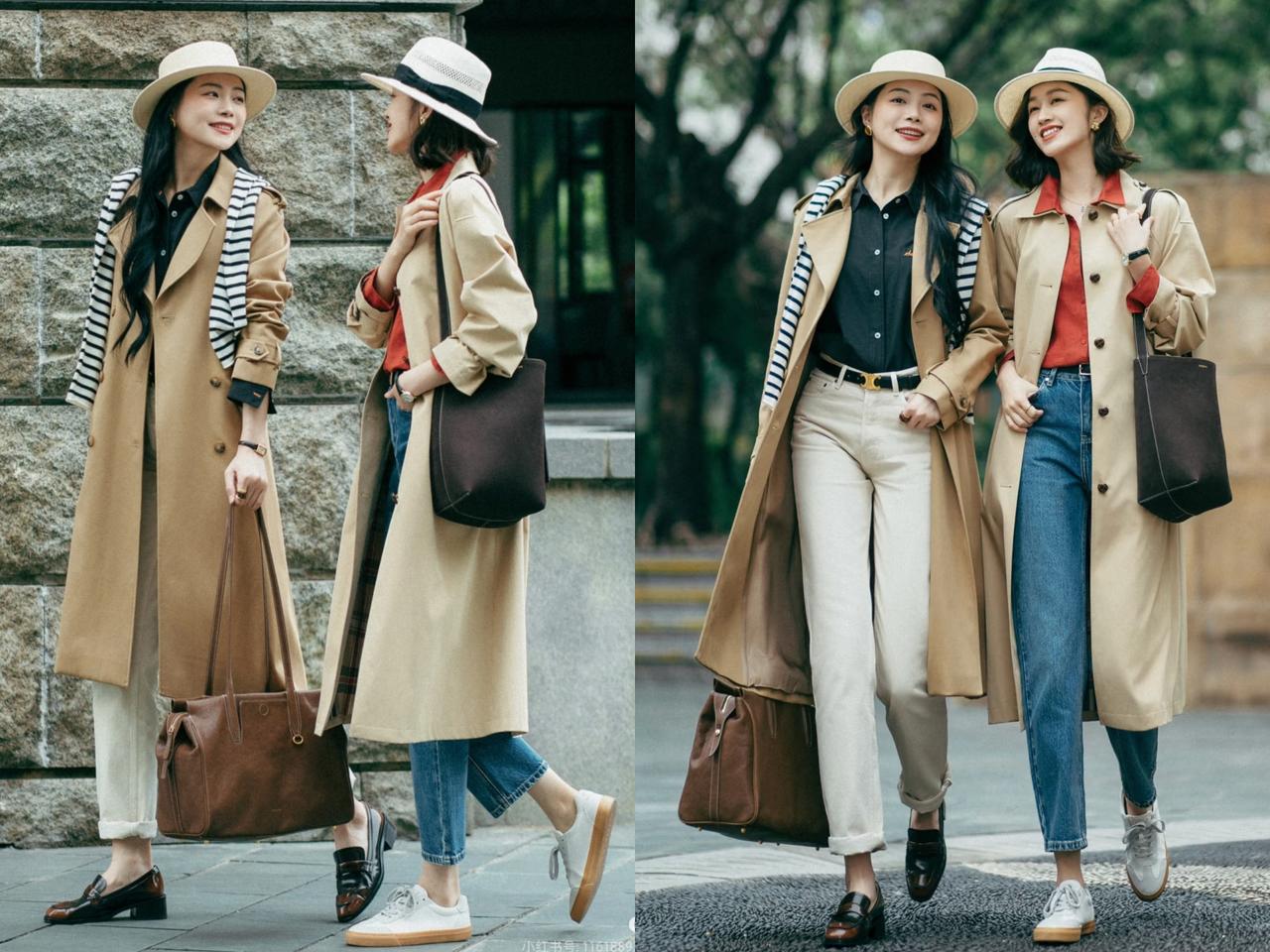春季穿风衣，搭对鞋子轻松摆脱路人感，好看又时髦又到了穿风衣的季节，风衣怎样穿