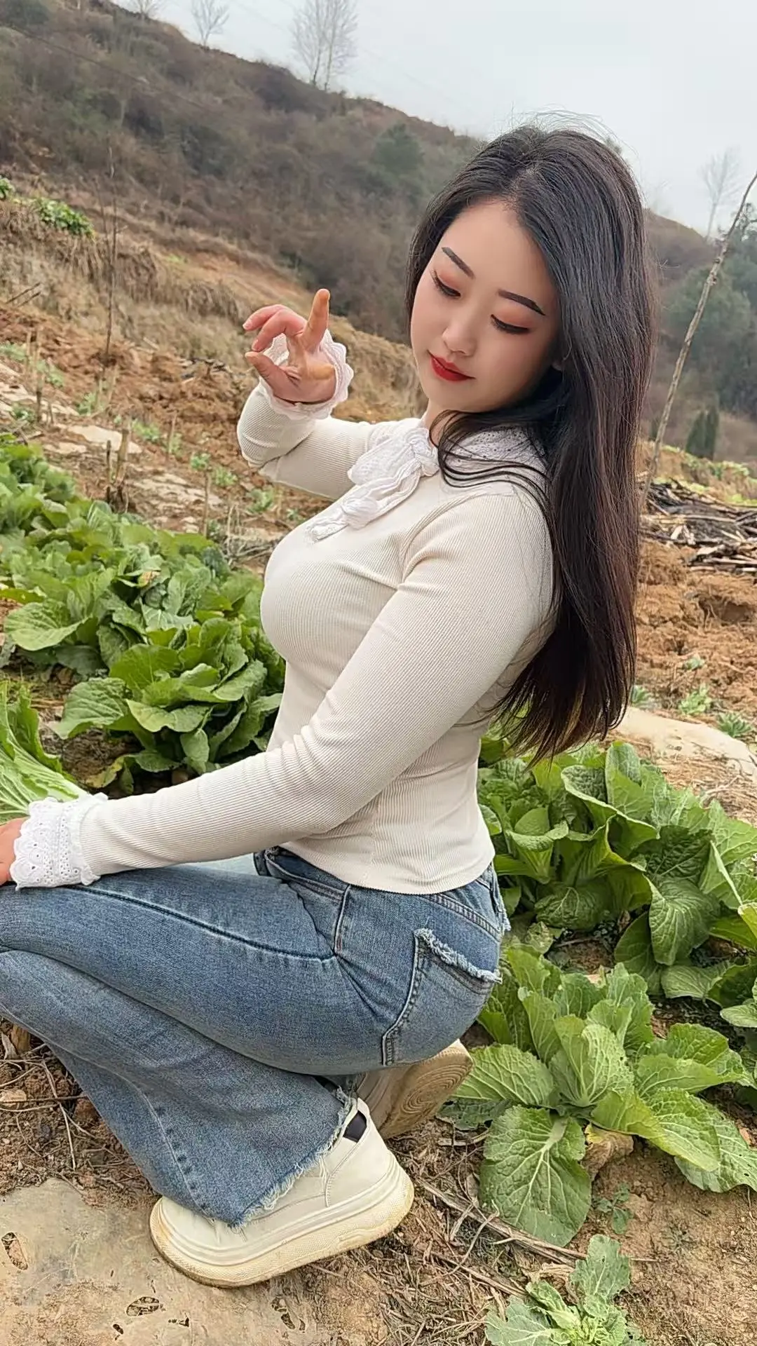 白菜地少女 随拍 农村生活
