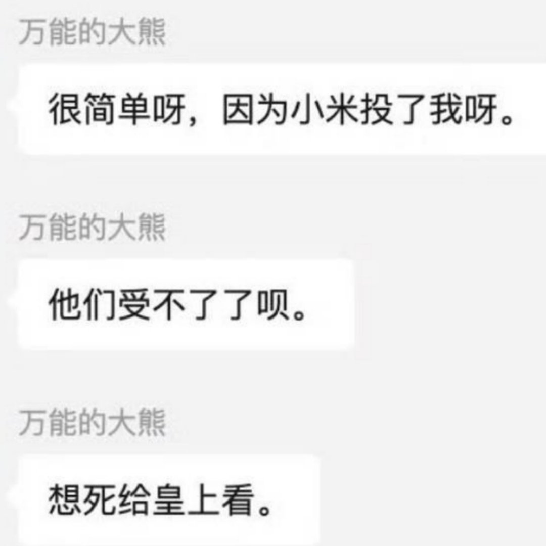 大熊整天言语羞辱小米用户，但小米居然能投放大熊，属实有点让人破防。