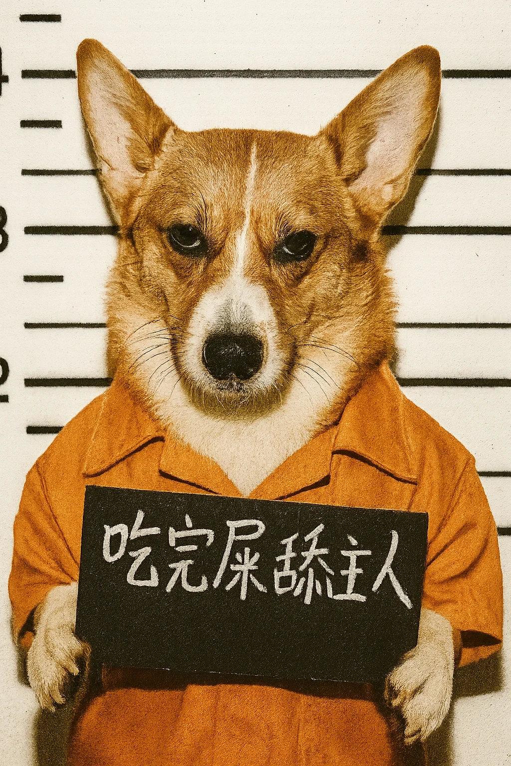 动物奇遇记动物奇趣柯基的“犯罪实录”来了！穿橙色囚服举着“随地大小便”“吃…