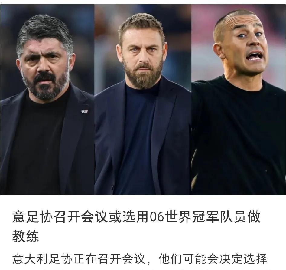意大利足协是没人可用了吗？选这三位做为国家队教练的人选？加图索，米兰都带不明