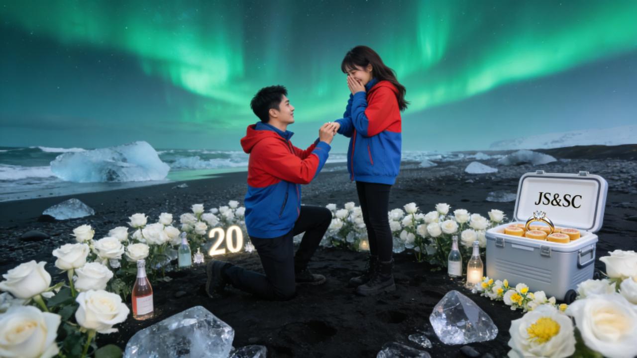 极光为证！孙丞潇冰岛求婚金莎，19岁姐弟恋用3年击碎所有质疑2025年12