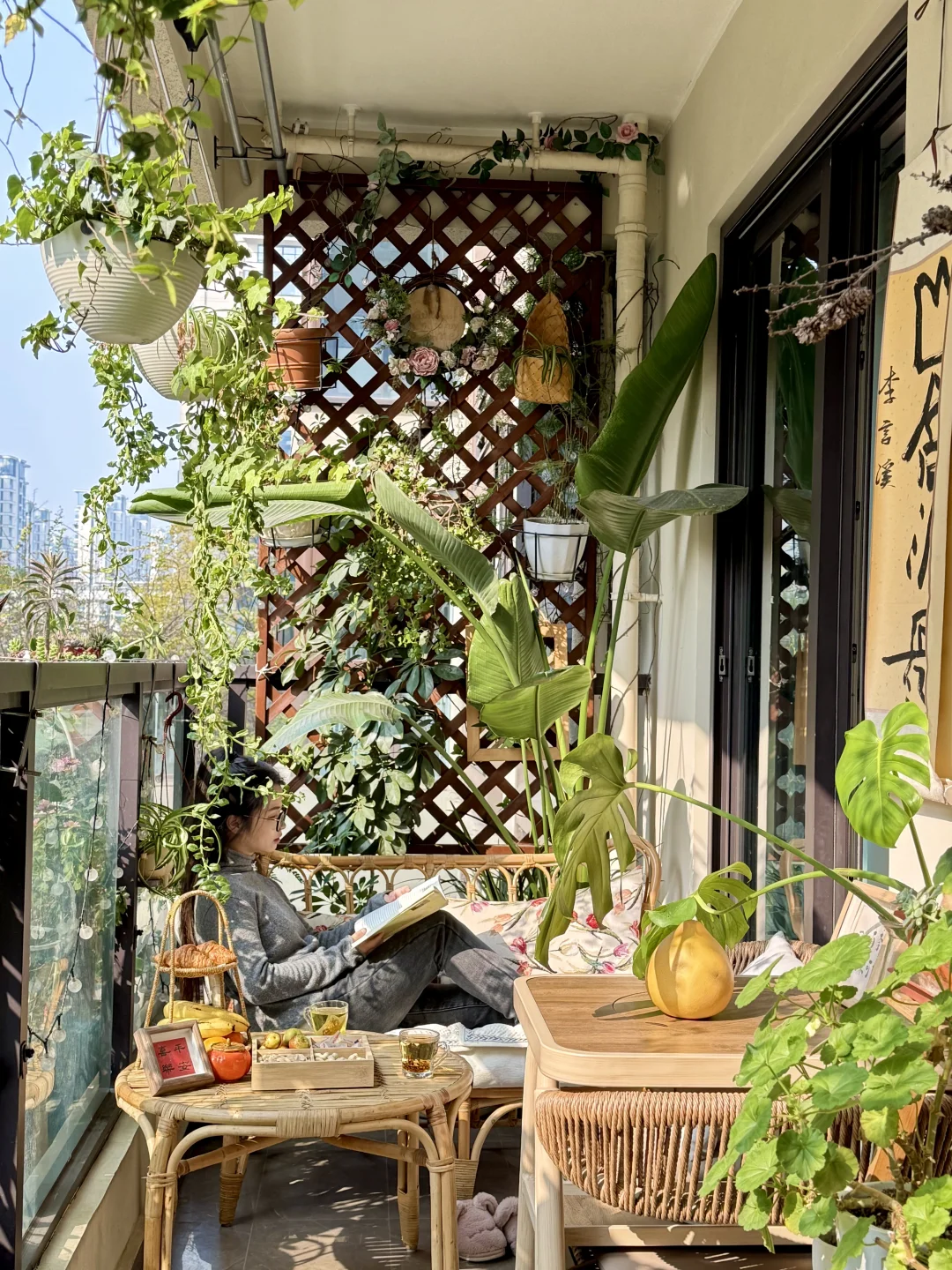 干净的阳台，暖和的阳光，顾家的老公，足矣！