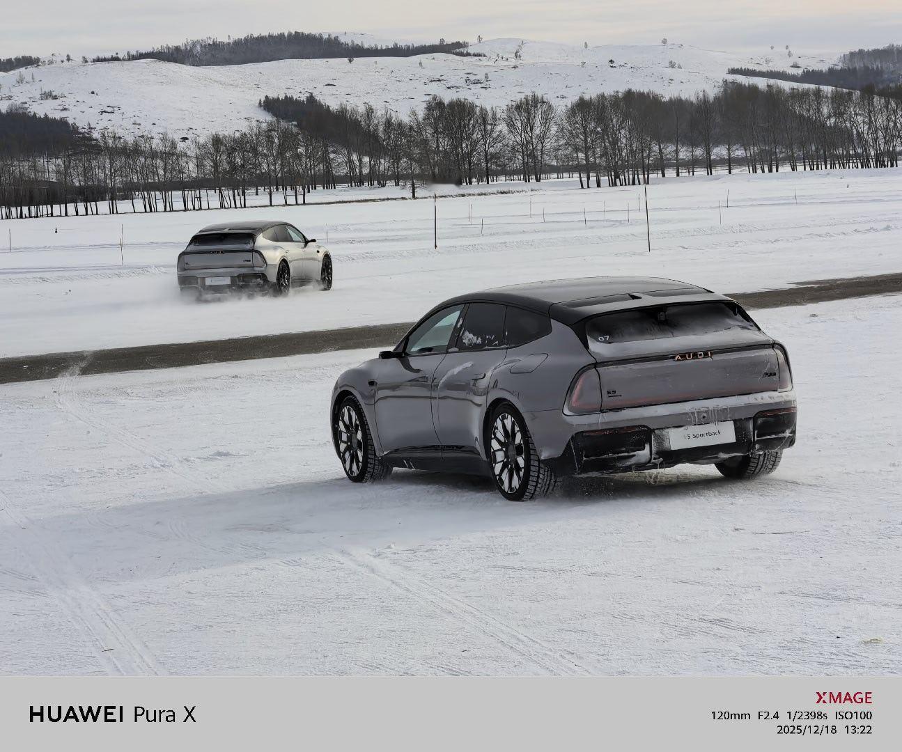 在雪地里开了一天奥迪E5Sportback这是我第一次开这个车，太好开了最后有