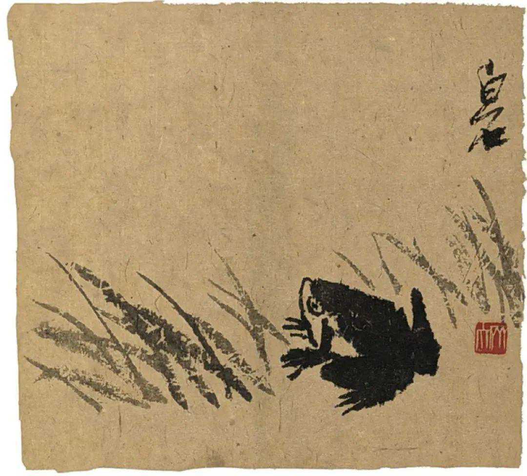 齐白石随意一挥册。齐白石画花乌枝干、荷梗，起笔无顿痕，行笔沉涩，力透纸背，收笔