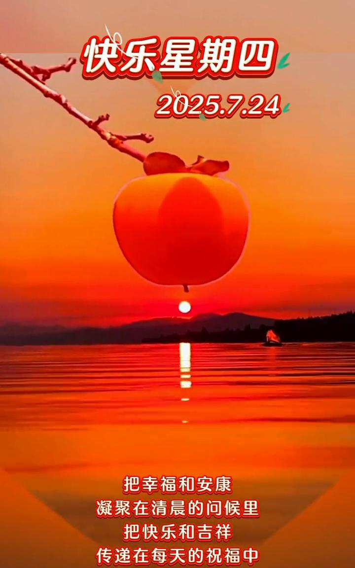 快乐星期四。2025.7.24。把幸福和安康凝聚在清晨的问候里，把快乐和吉祥传