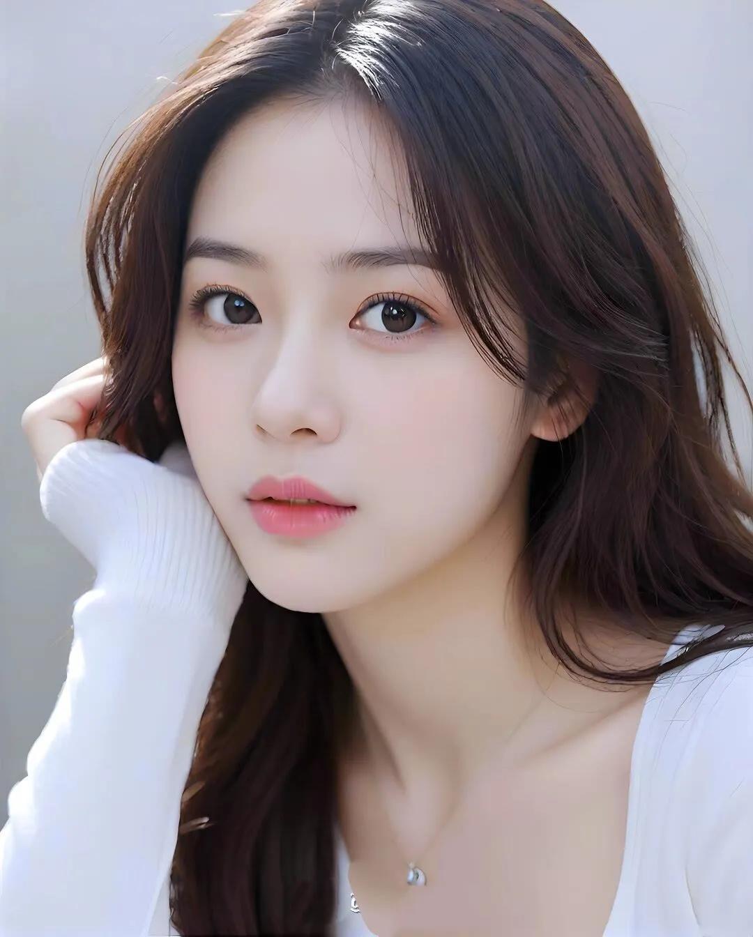 温柔甜美的少女，白皙肌肤，自然妆容，清新自然。街拍高清美女