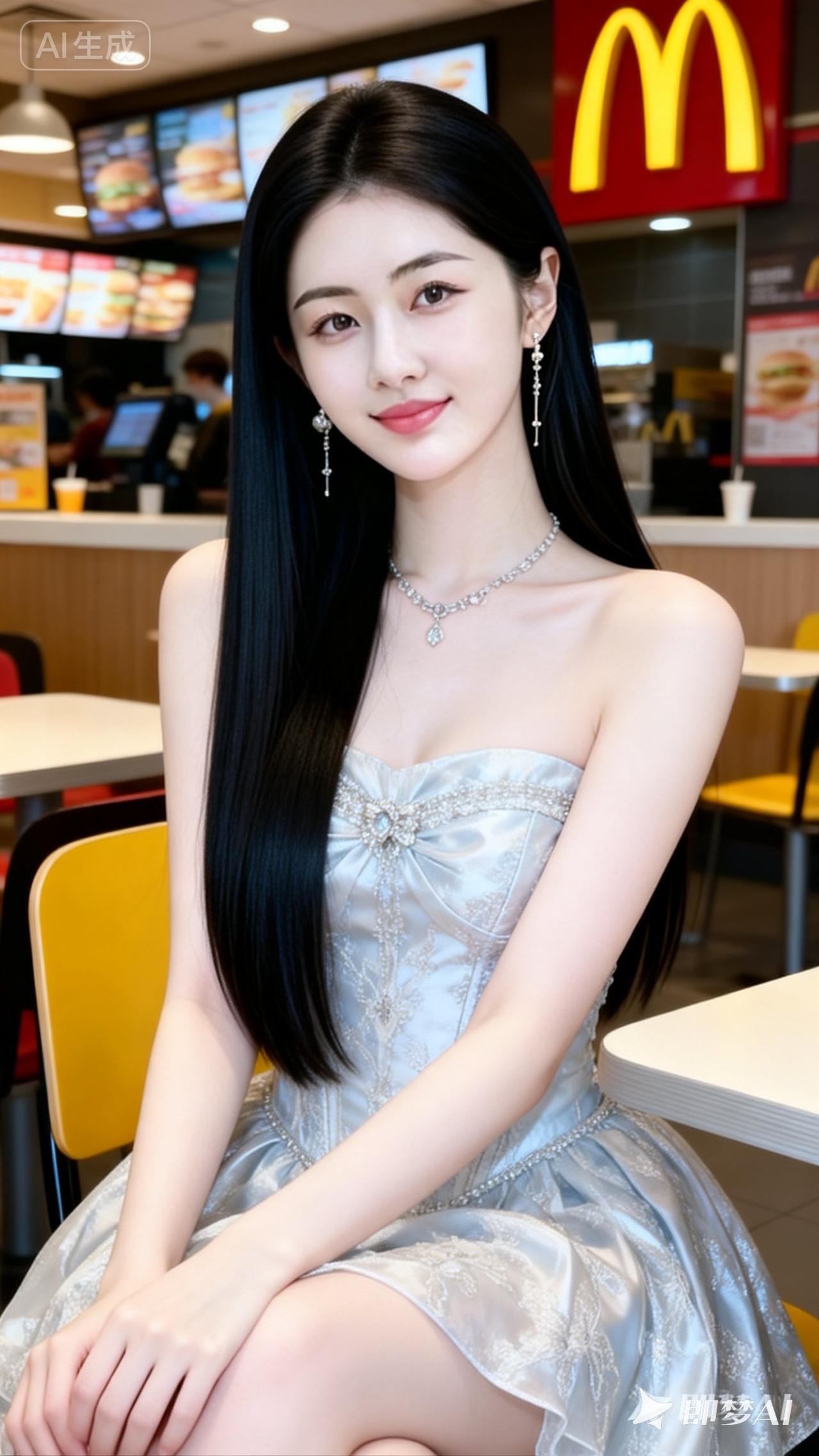 在麦当劳里，遇见最美的她