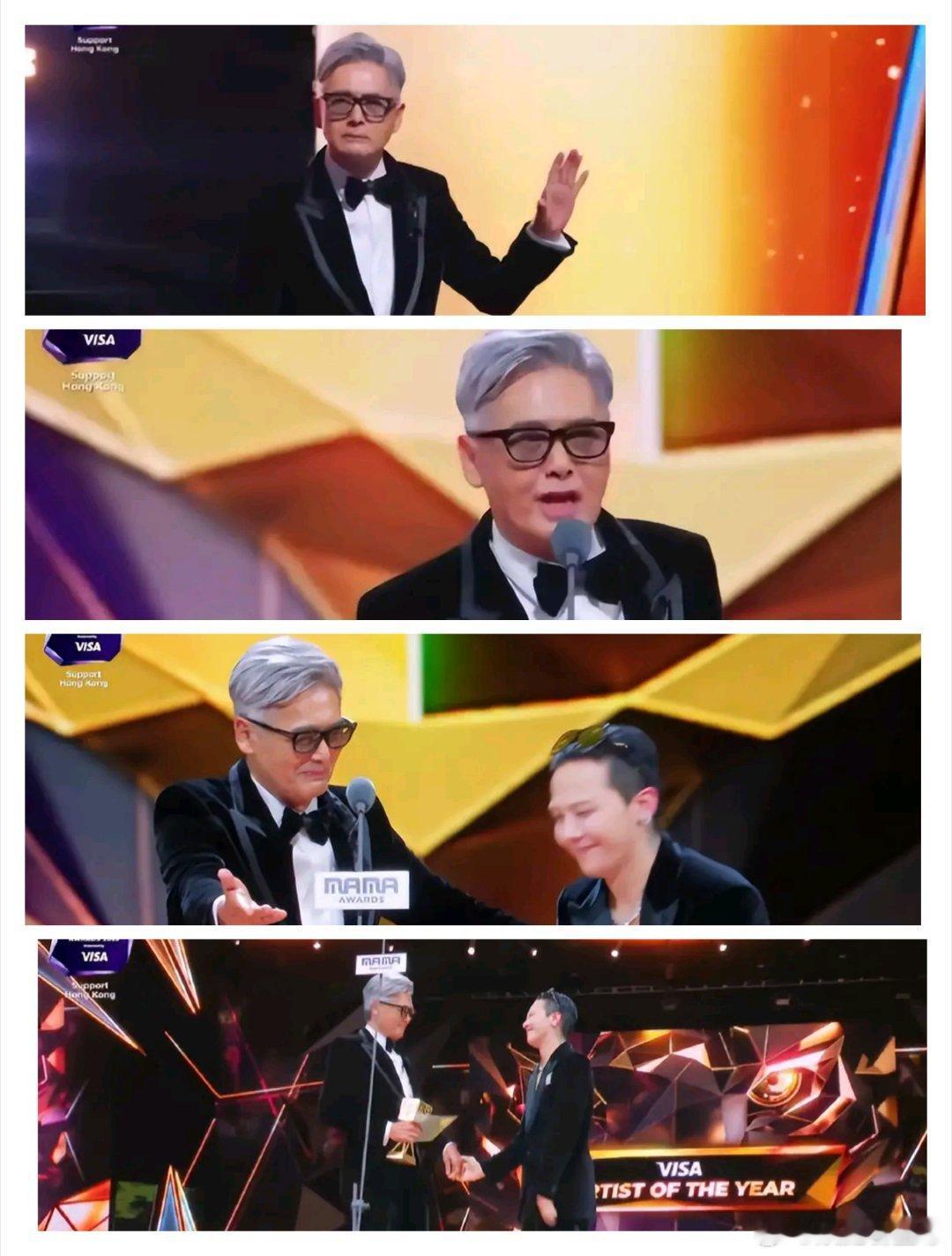 周润发为权志龙颁奖周润发出席MAMA典礼为权志龙颁奖，之前有传确认周润发和杨紫琼