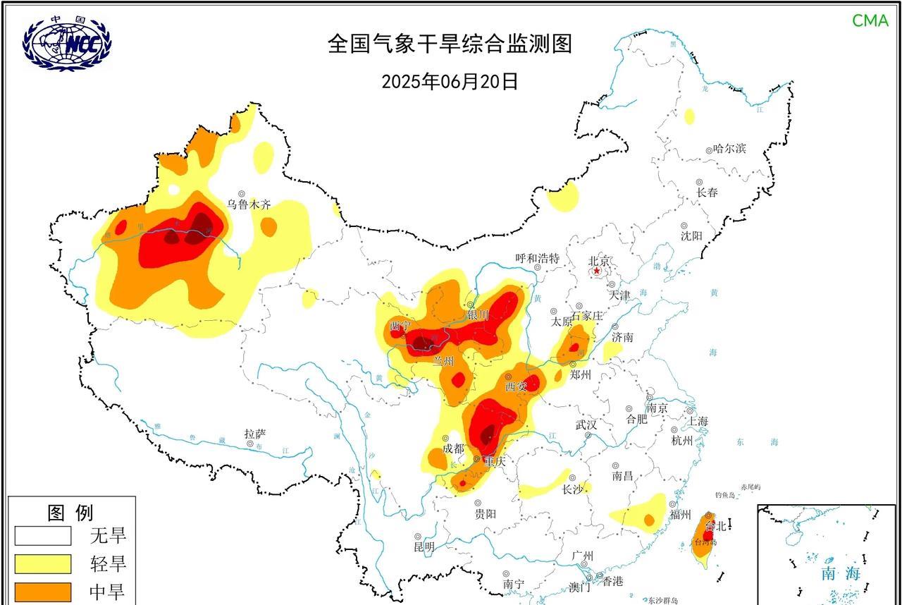 本轮降雨过程已经为黄淮地区和湖南西北部等地解除了气象干旱，目前主要的干旱区域集中