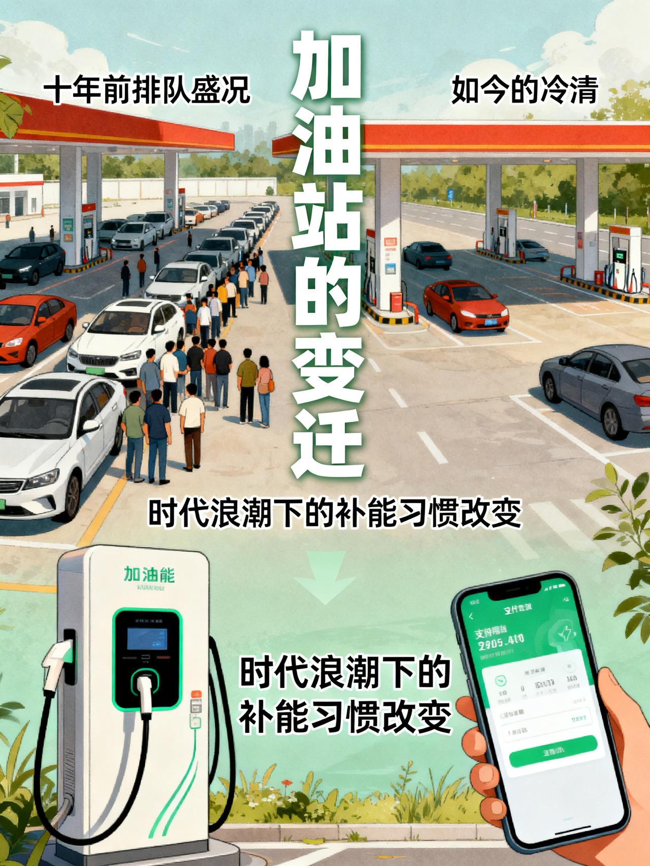 万万没想到，新能源汽车没把燃油车干倒闭，先把加油站干倒了所有人都以为新能源汽车
