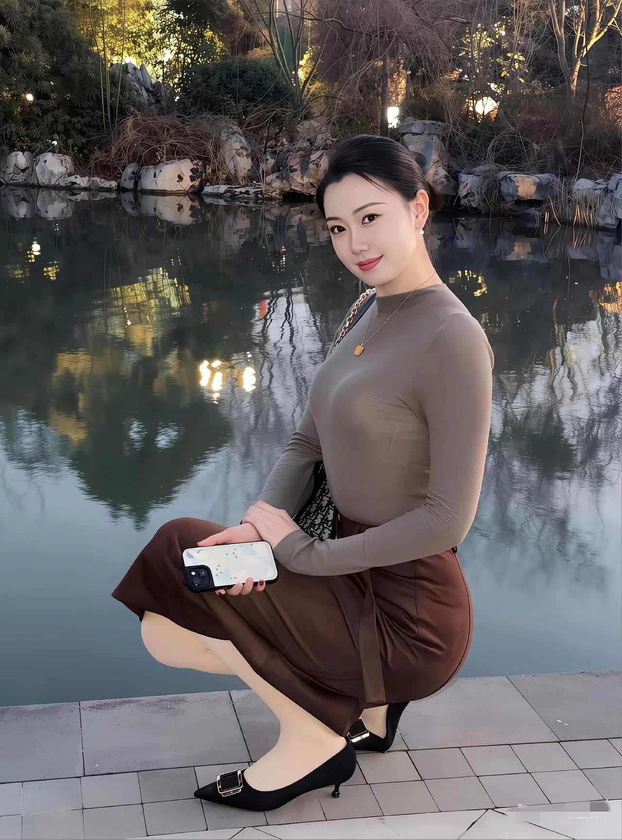 湖光潋滟处，美人倚栏时。