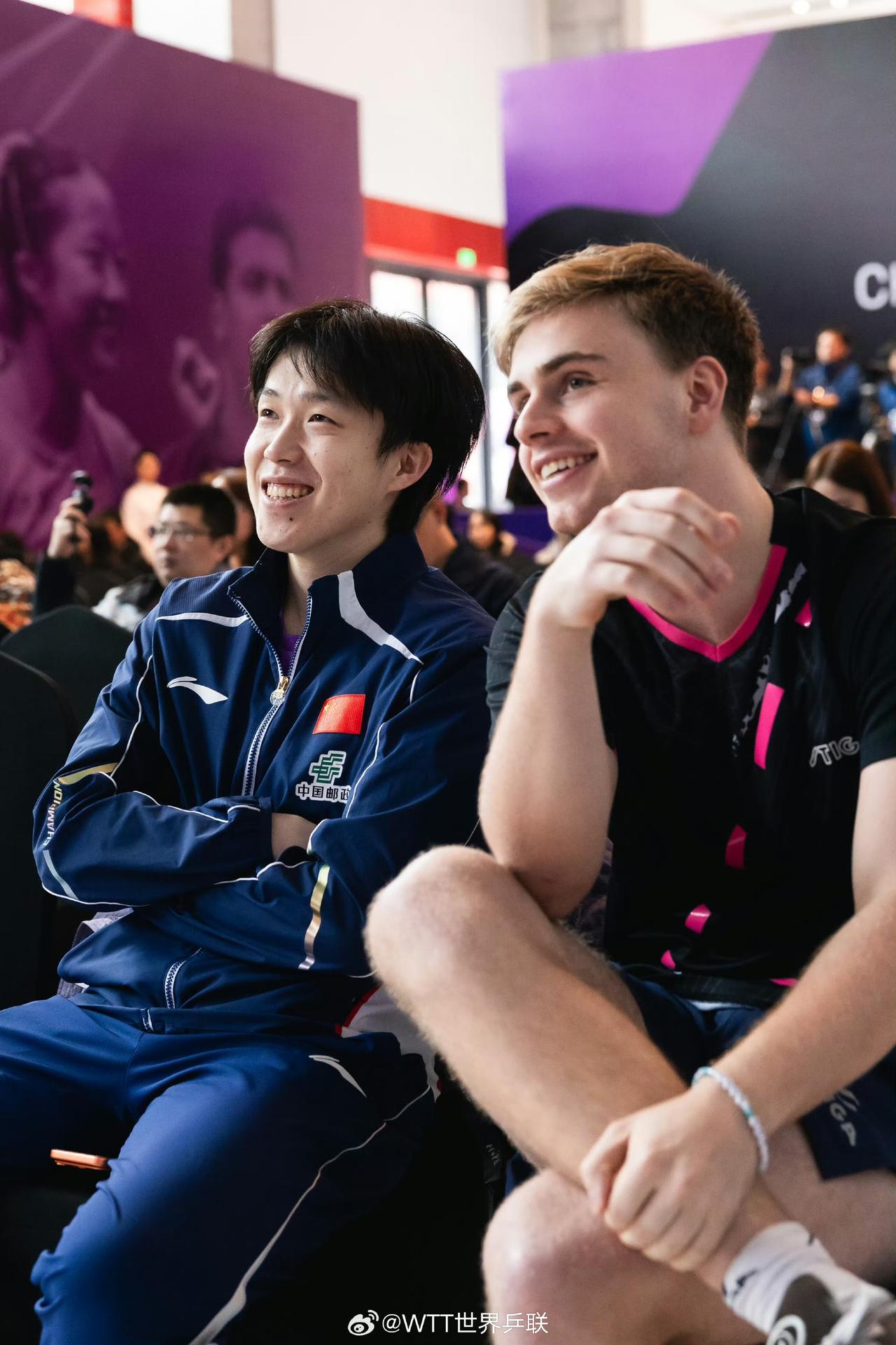 重庆冠军赛抽签仪式，安排了世界排名第一的王楚钦和新晋世界第二瑞典名将莫雷加德参与