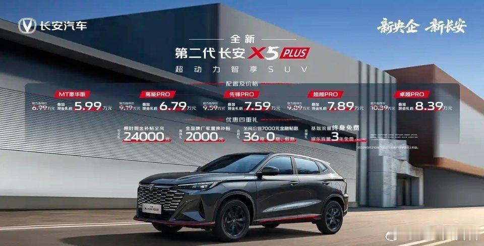 6万起售！2026款长安X5PLUS炸裂上市：1.5T四轮独悬7.5秒破百，合资车颤抖吧！