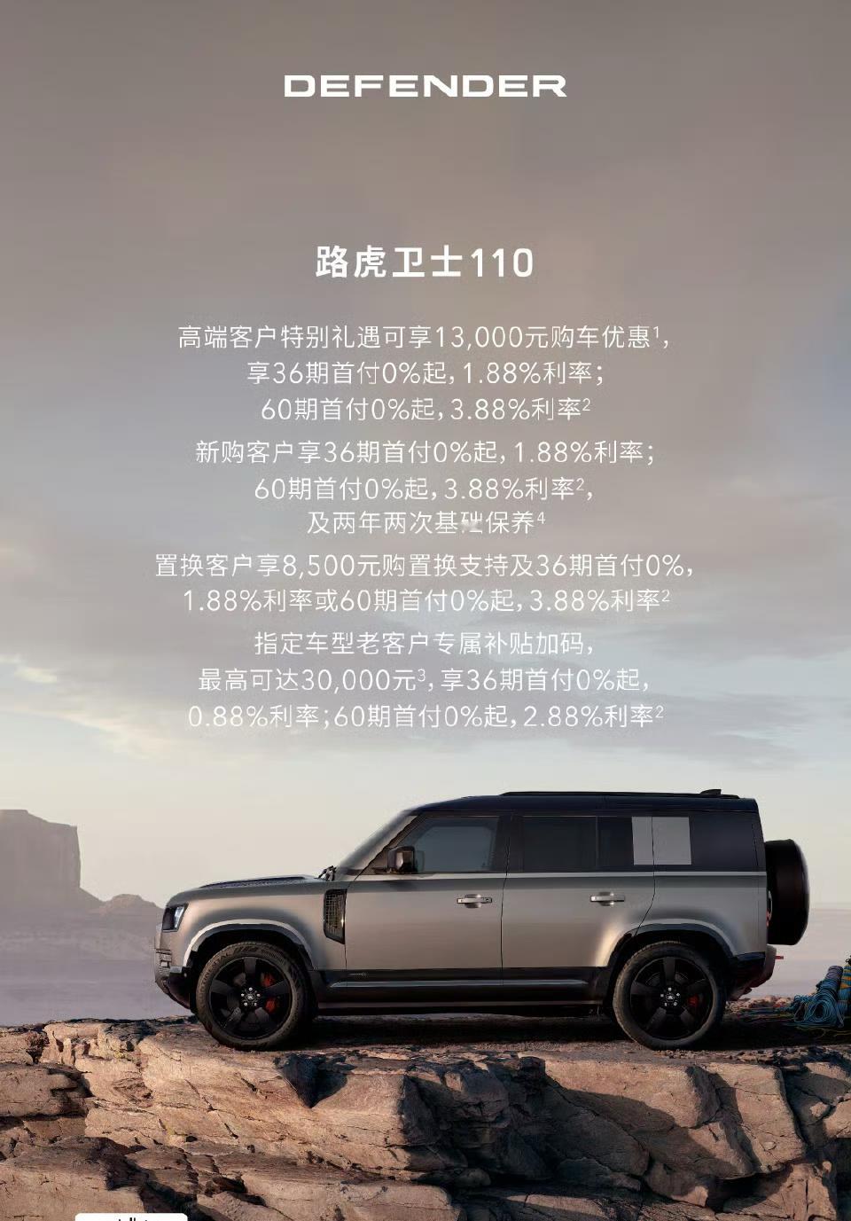简单了解了一下路虎卫士110的行情价格真爆炸，可能是新款快来了吧​​​