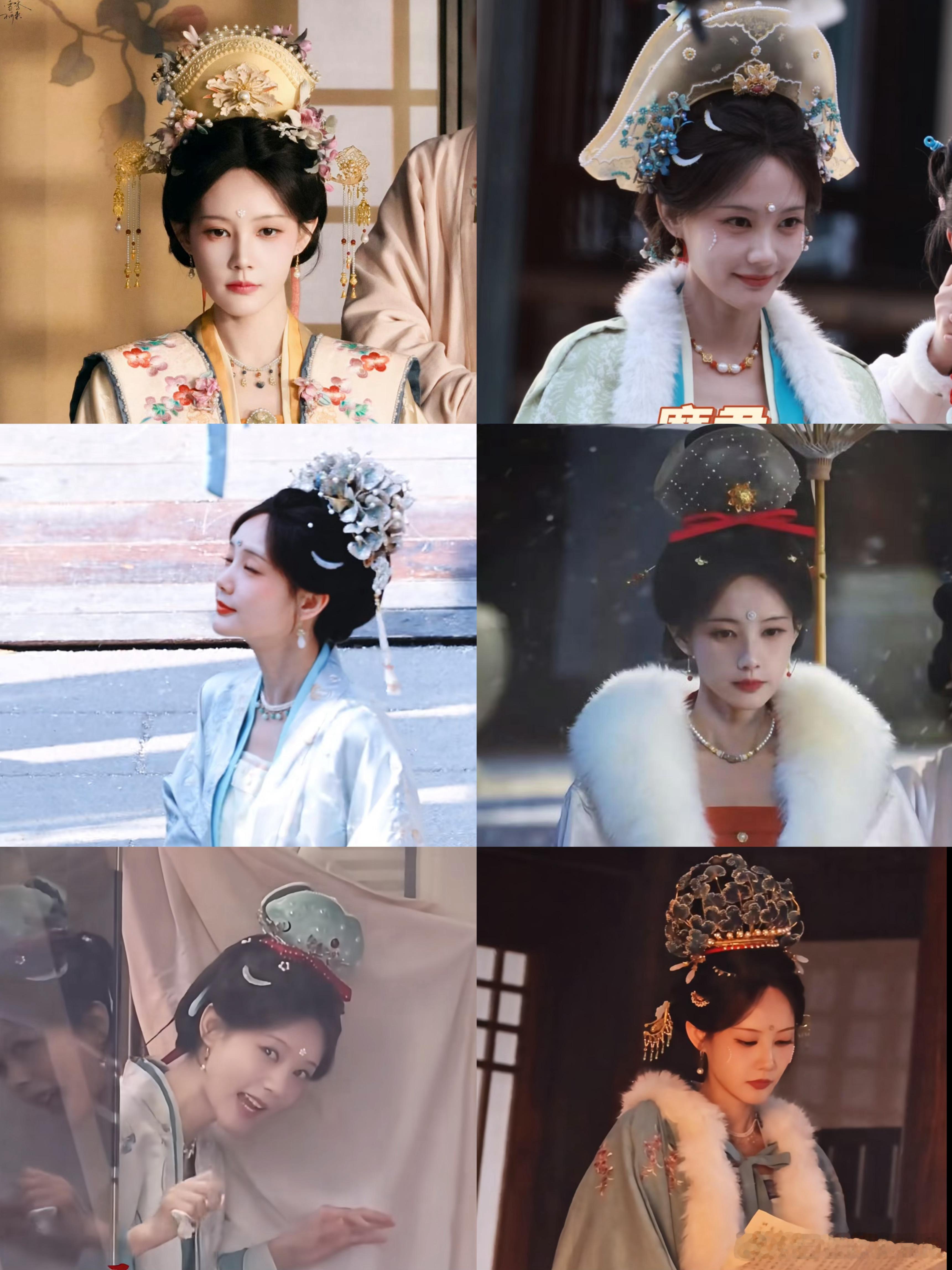 司宫令、金枝、风不栖这几部剧造型，女主们头上都戴着各式各样的头冠。