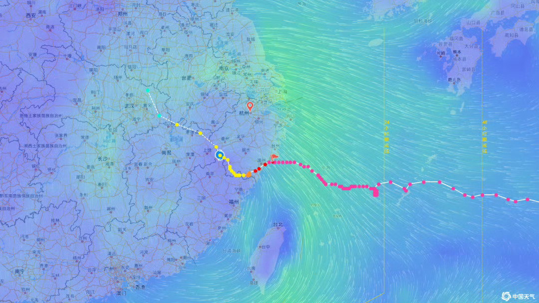 白海豚突然大拐弯台风“白海豚”走出少见的诡异路线，登陆浙江之后没有一路西进，突发