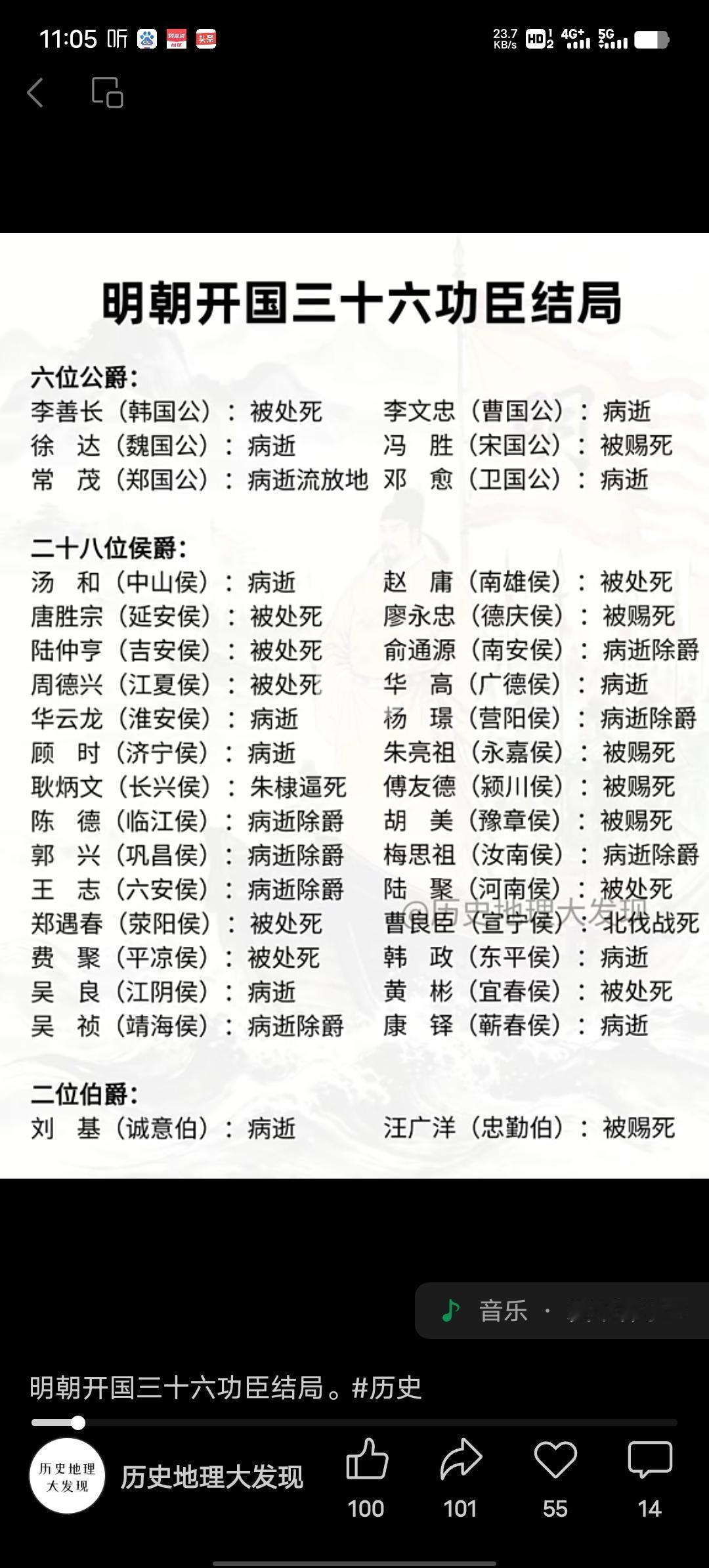 明朝开国三十六功臣的结局，那可真是各有不同。像“明朝开国第一功臣”徐达，洪武十八