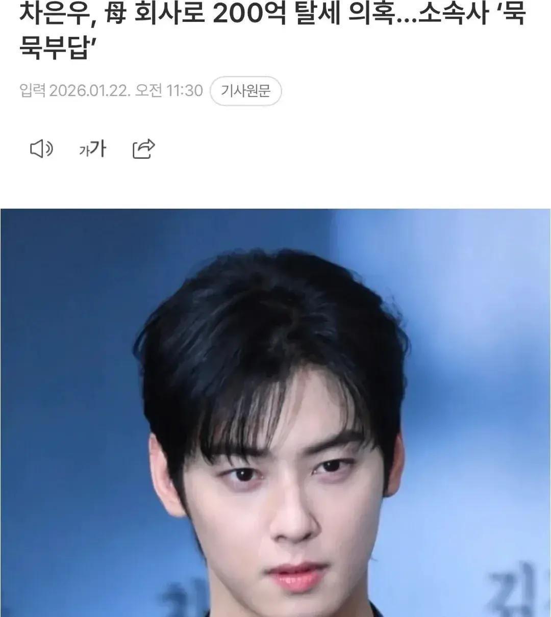 韩国顶流男星车银优最近摊上大事了！去年春天，首尔国税厅对他展开高强度税务调查，结