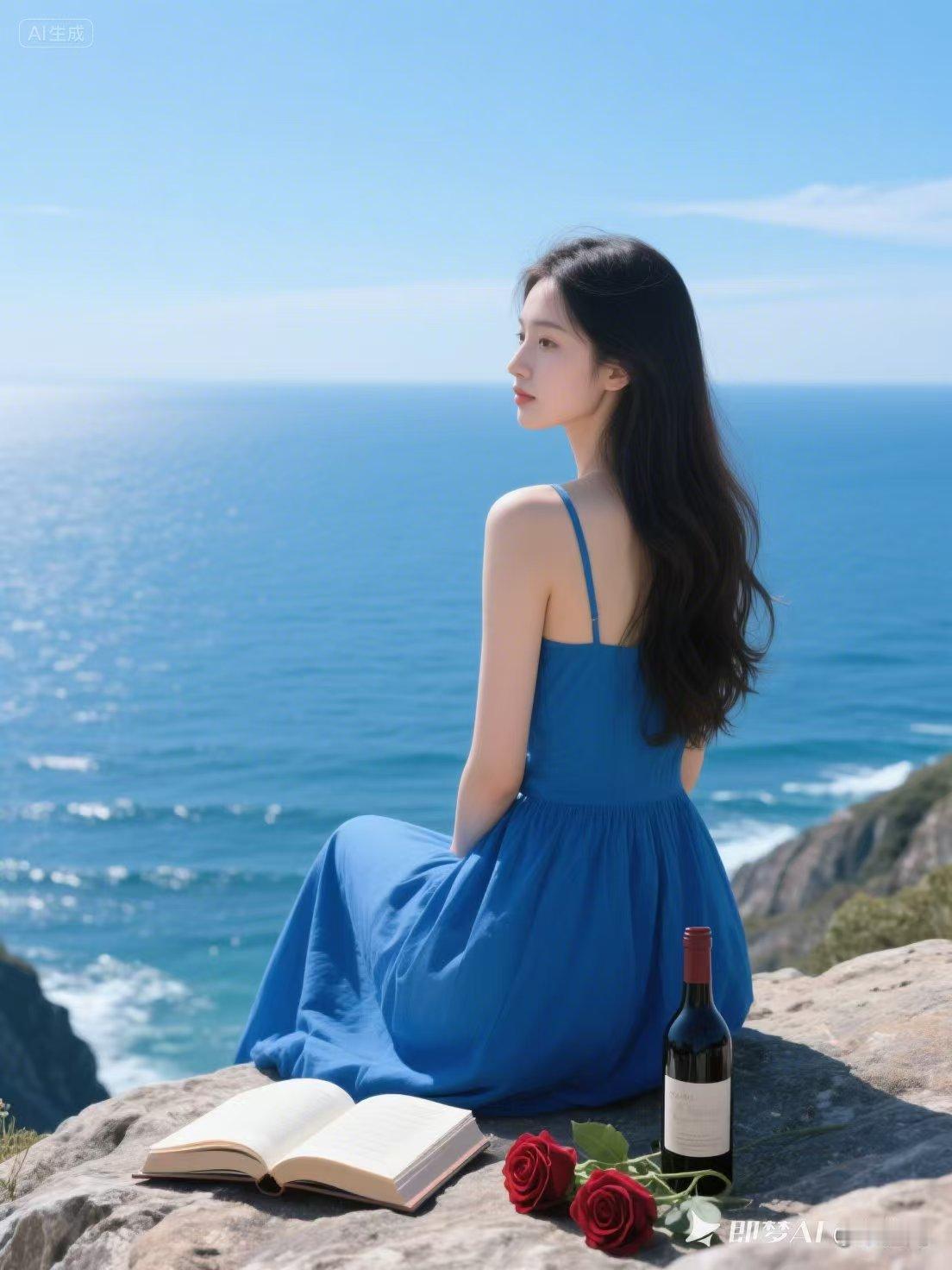 坐在海边岩石上，手边是书和酒，远处是辽阔的海洋，这样的周末时光，真是太惬意了。