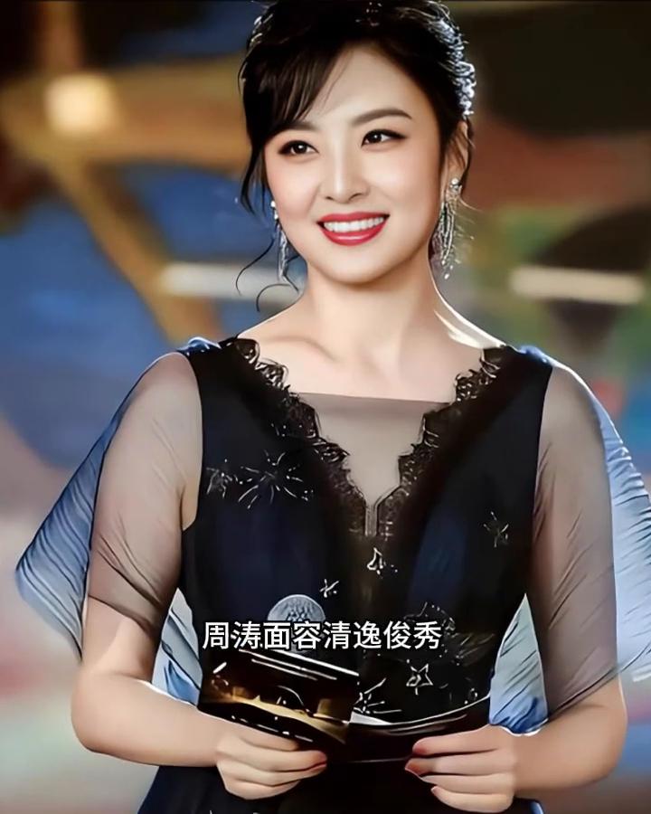周涛面容清逸俊秀，双眸亮若朗星。高直的鼻梁与明晰的面部棱角和谐相融，白皙细腻的肤