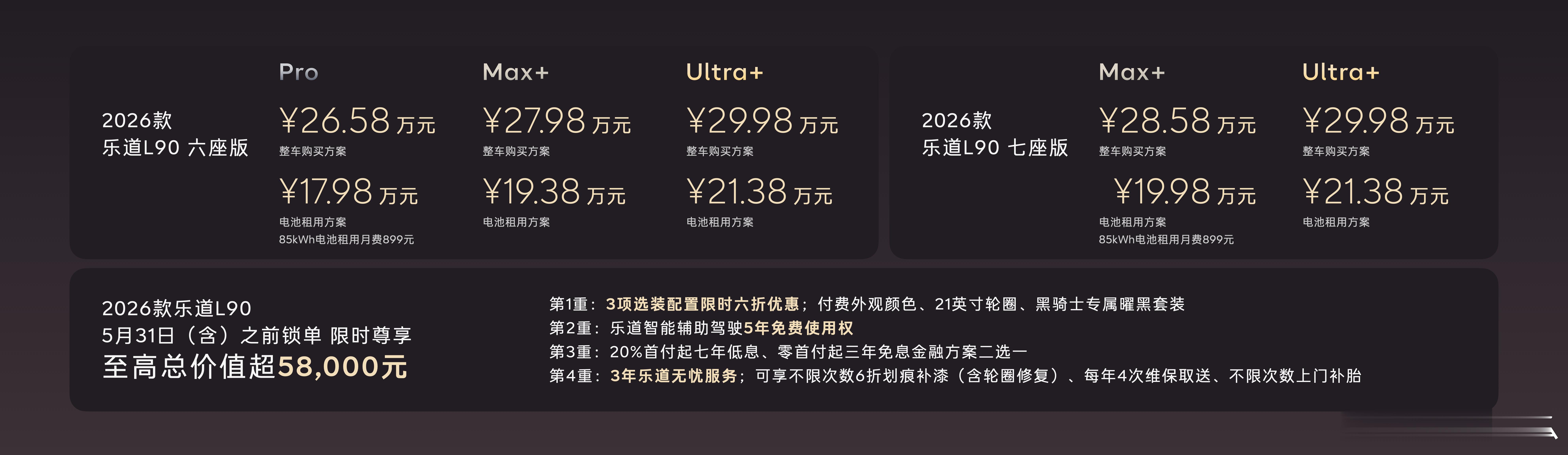 2026款乐道L90诚意直接拉满！全系配置加量、价格一分不加，沈博这波向上