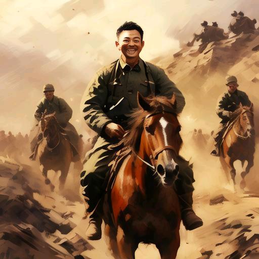 1942年，一500人的日军骑兵与只有300人的八路军骑兵相遇。敌军官