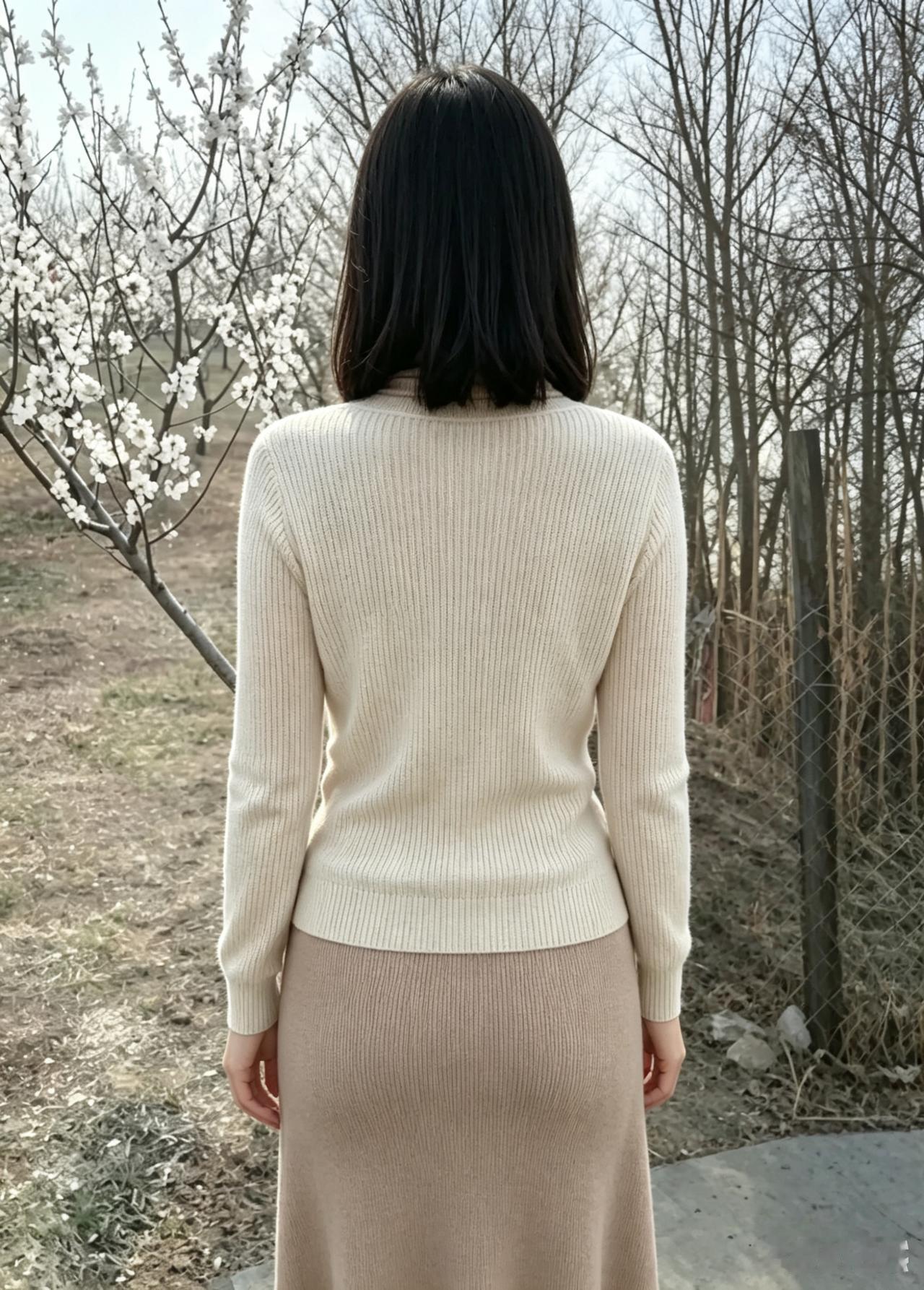 云鬓轻垂映浅妆，繁花作伴影悠长。人间自有清欢在，一剪春风入鬓香。