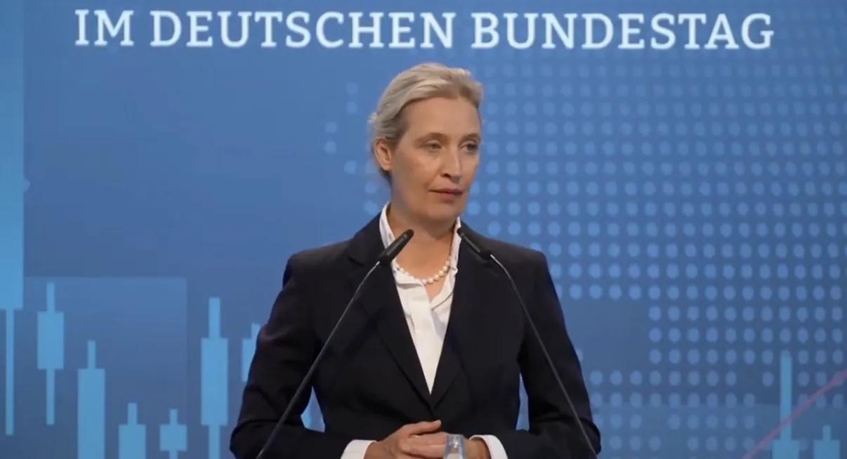 德国选择党（AfD）领导人爱丽丝·魏德尔今天谈及俄罗斯问题时表示：“我们必须从天