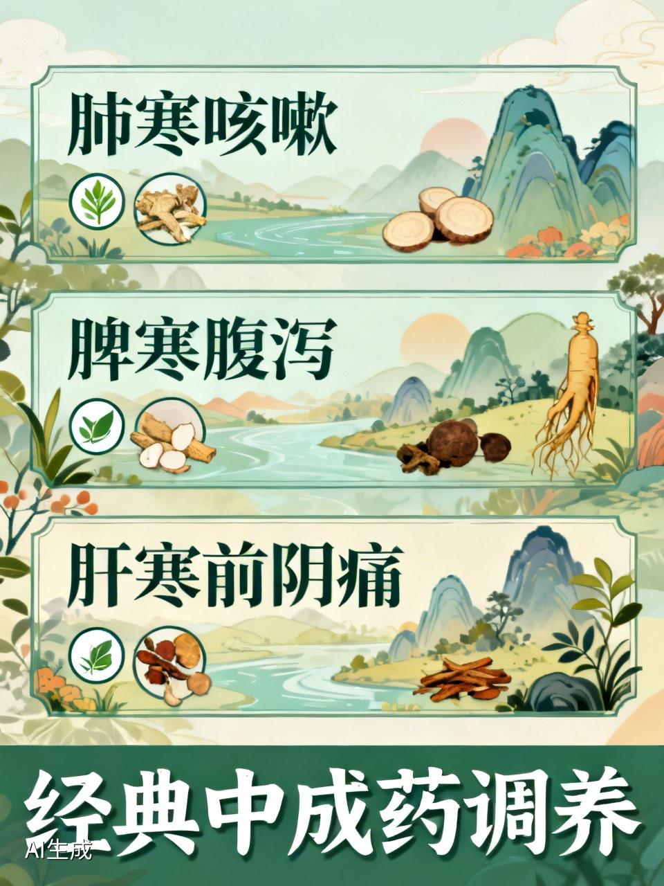 肺寒咳嗽，脾寒拉肚，肝寒前阴痛！6个经典中成药，对证巧调养！很多人一吹冷风就