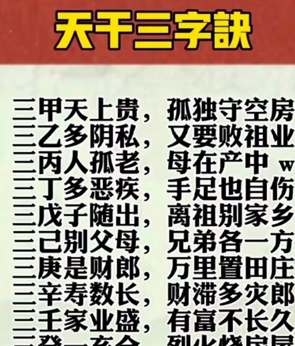 天干三字决
