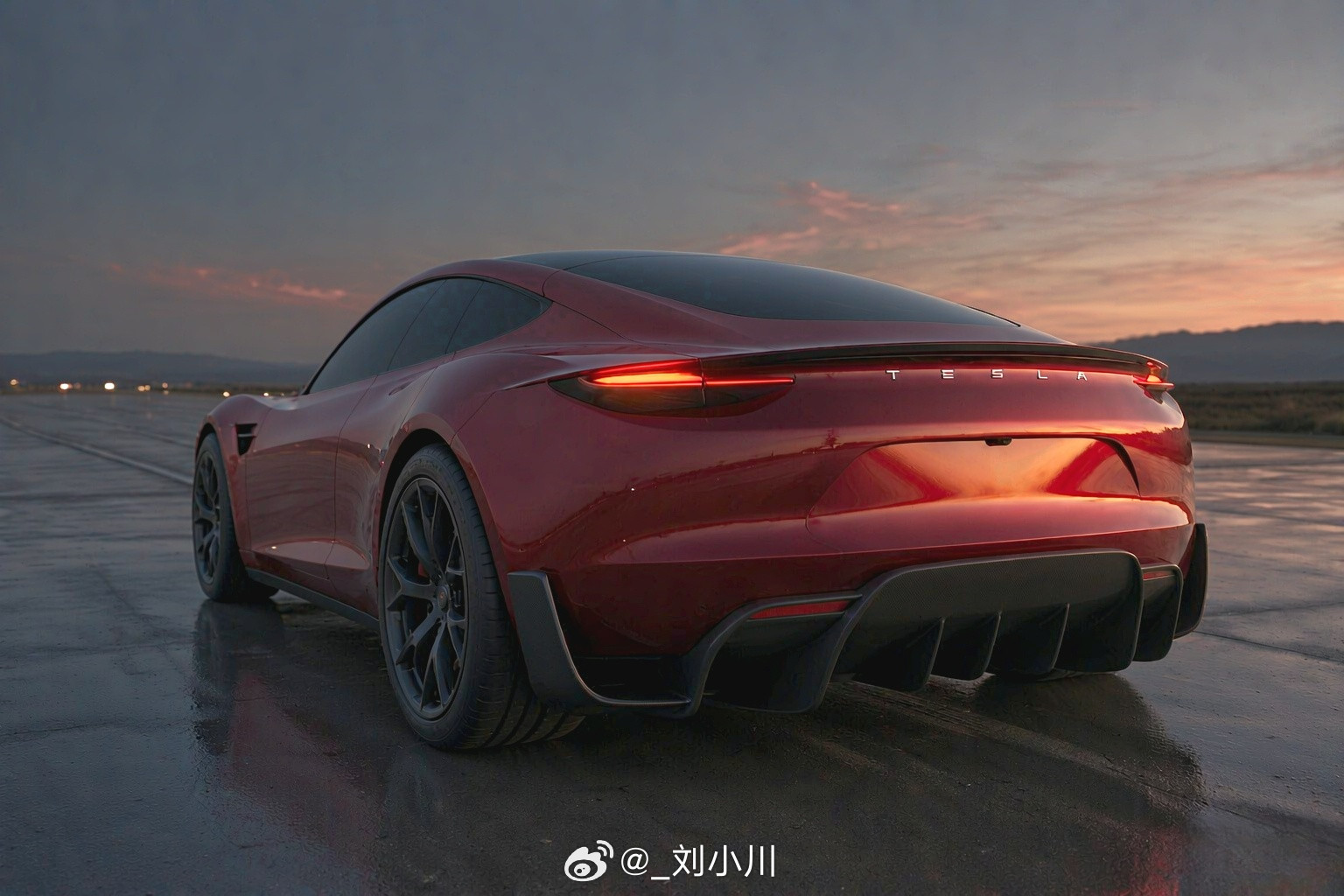 全新特斯拉RoadsterII渲染效果图看了全新特斯拉RoadsterII