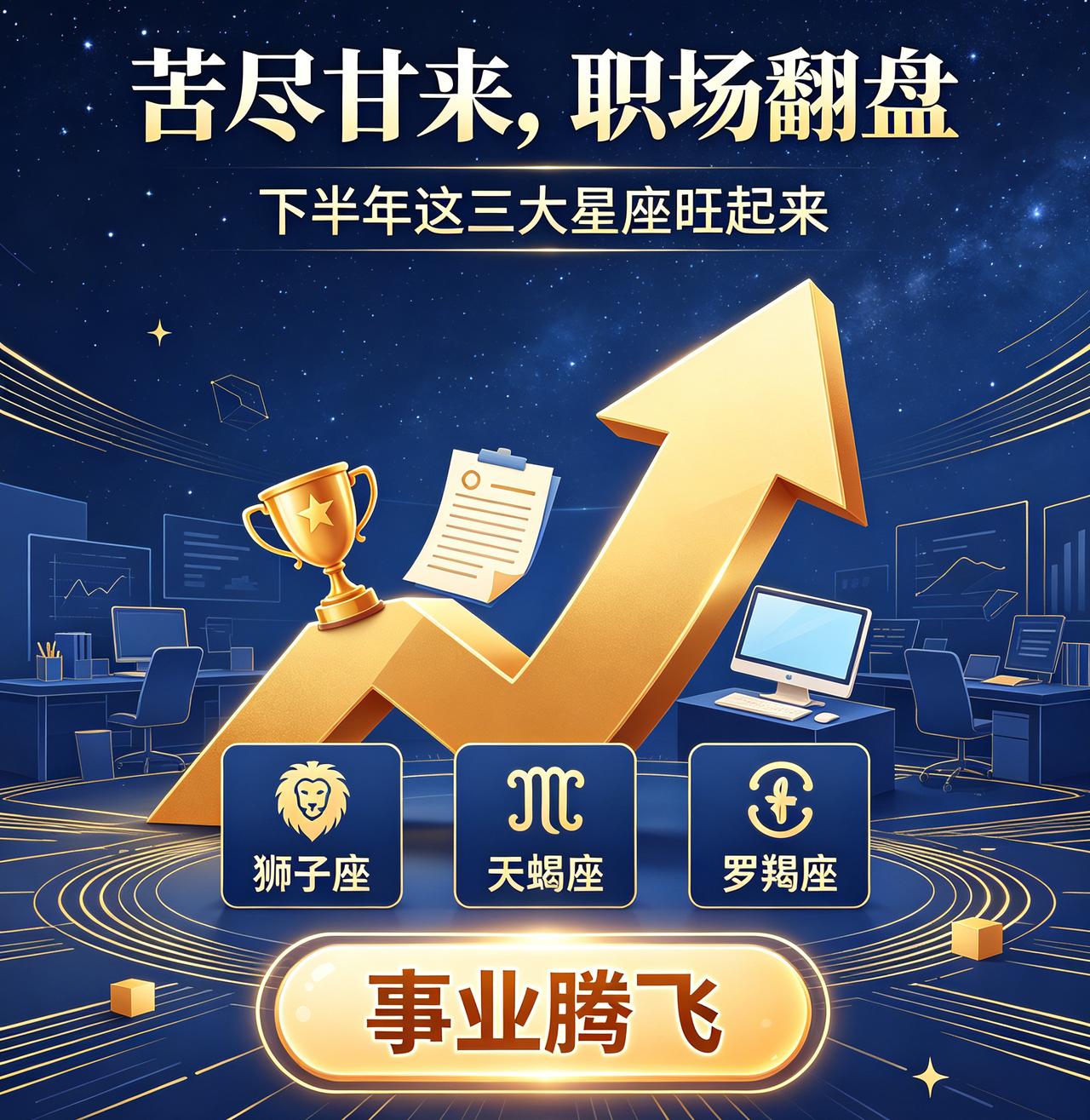 下半年事业彻底翻盘！这三大星座苦尽甘来，职场一路开挂上半年不少