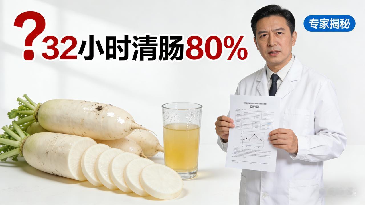 白萝卜真能32小时清肠80%？专家揭秘真相白萝卜肠道排毒功效权威解析：基