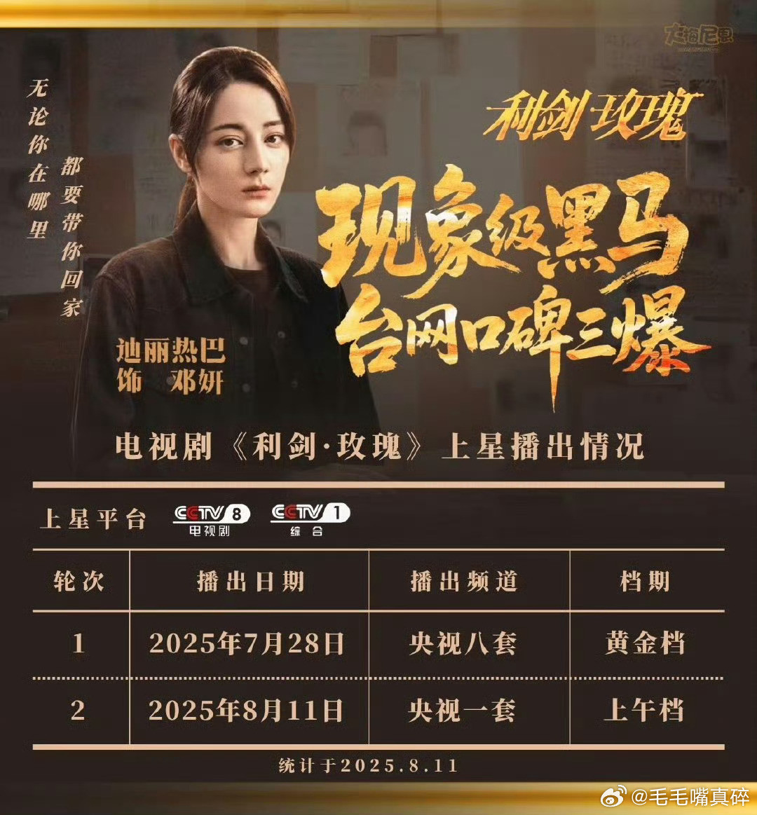 利剑玫瑰浙江卫视定档迪丽热巴太争气了，不愧是901，不愧是90唯一视后。电视剧也