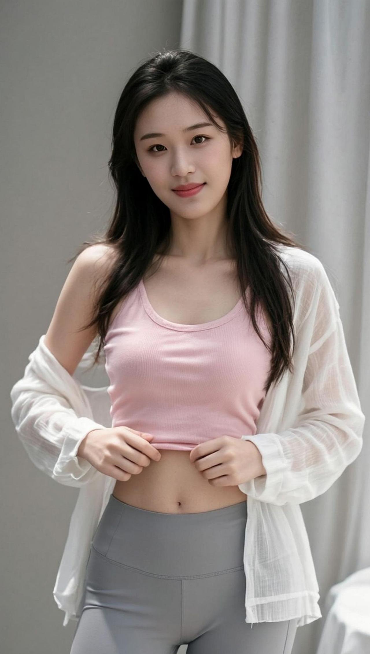 这衣服是“AI清透生活照”的官方指定战袍吧？一穿上，感觉空气都清新了，连背后的镜